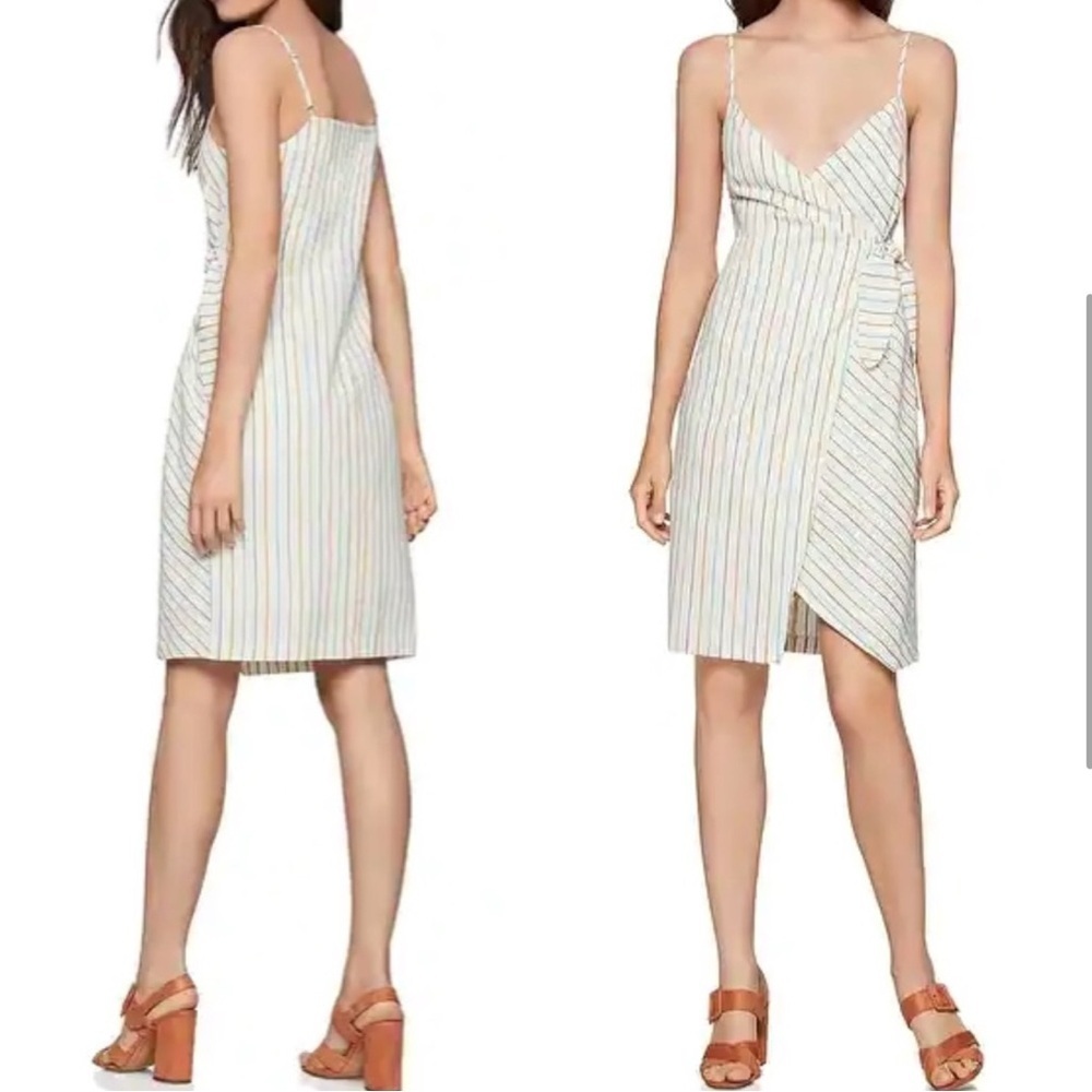 BCBGeneration Multi Stripe Wrap Dress Size Large NWOT